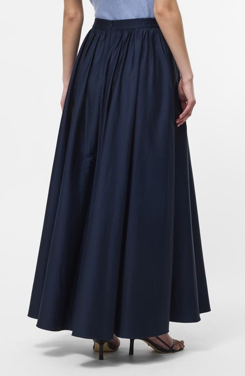 French Connection Sateen Maxi Skirt In Blue