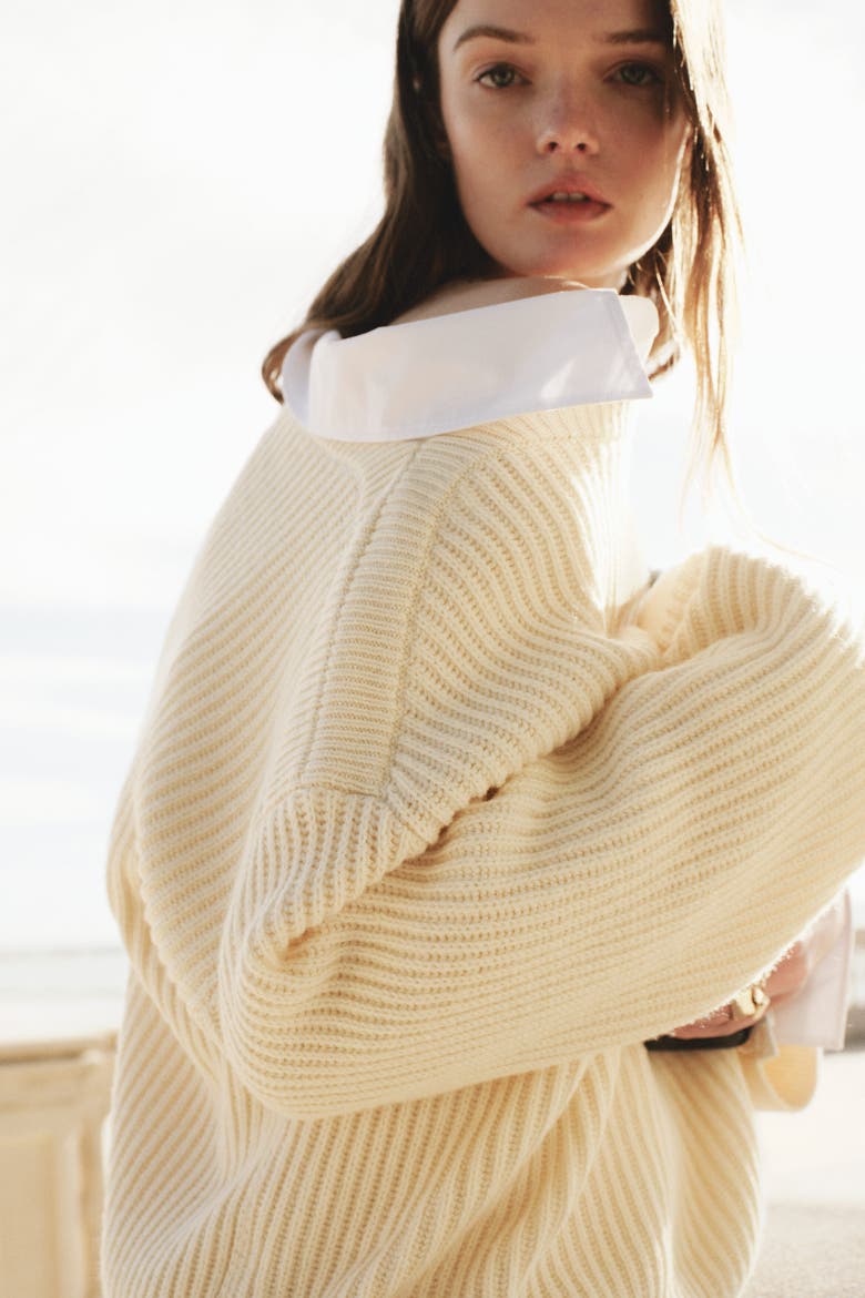 Oversized Wool-blend Jumper, Alternate, color, Cream