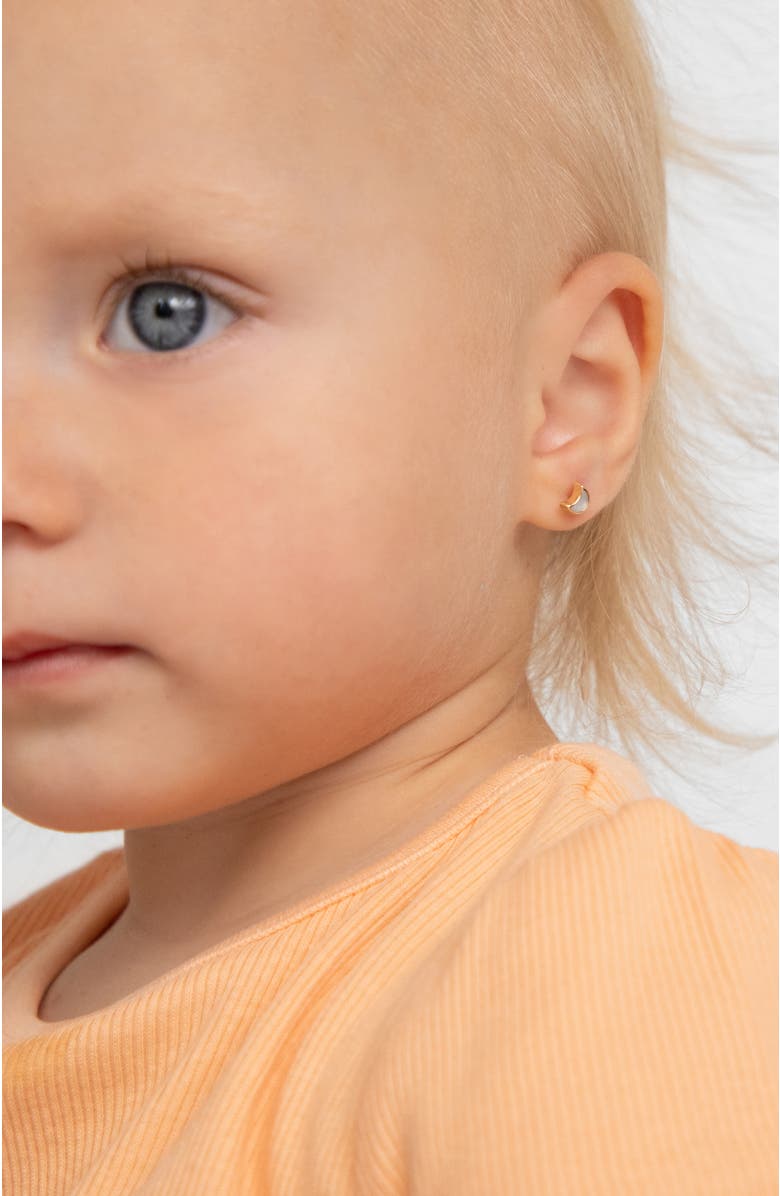 In Season Jewelry 14k Mother of Pearl Shaped Earrings, Alternate, color, White