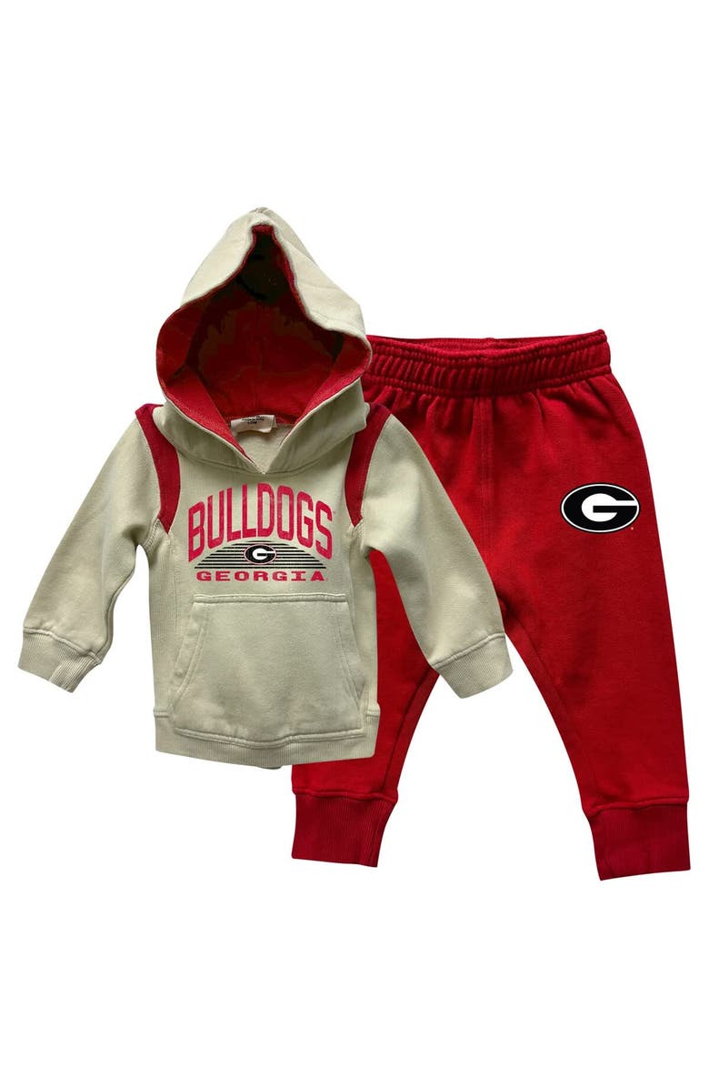Wes & Willy Infant Wes & Willy Georgia Bulldogs Colorblock Pullover Hoodie and Sweatpants Set, Alternate, color, 
