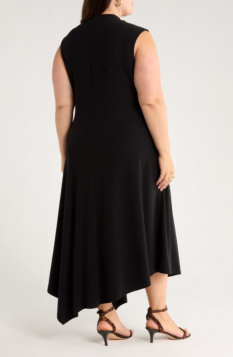 Treasure & Bond Mock Neck Asymmetrical Maxi Dress, Alternate, color, Black