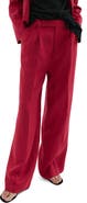 MANGO Straight Leg Linen Pants