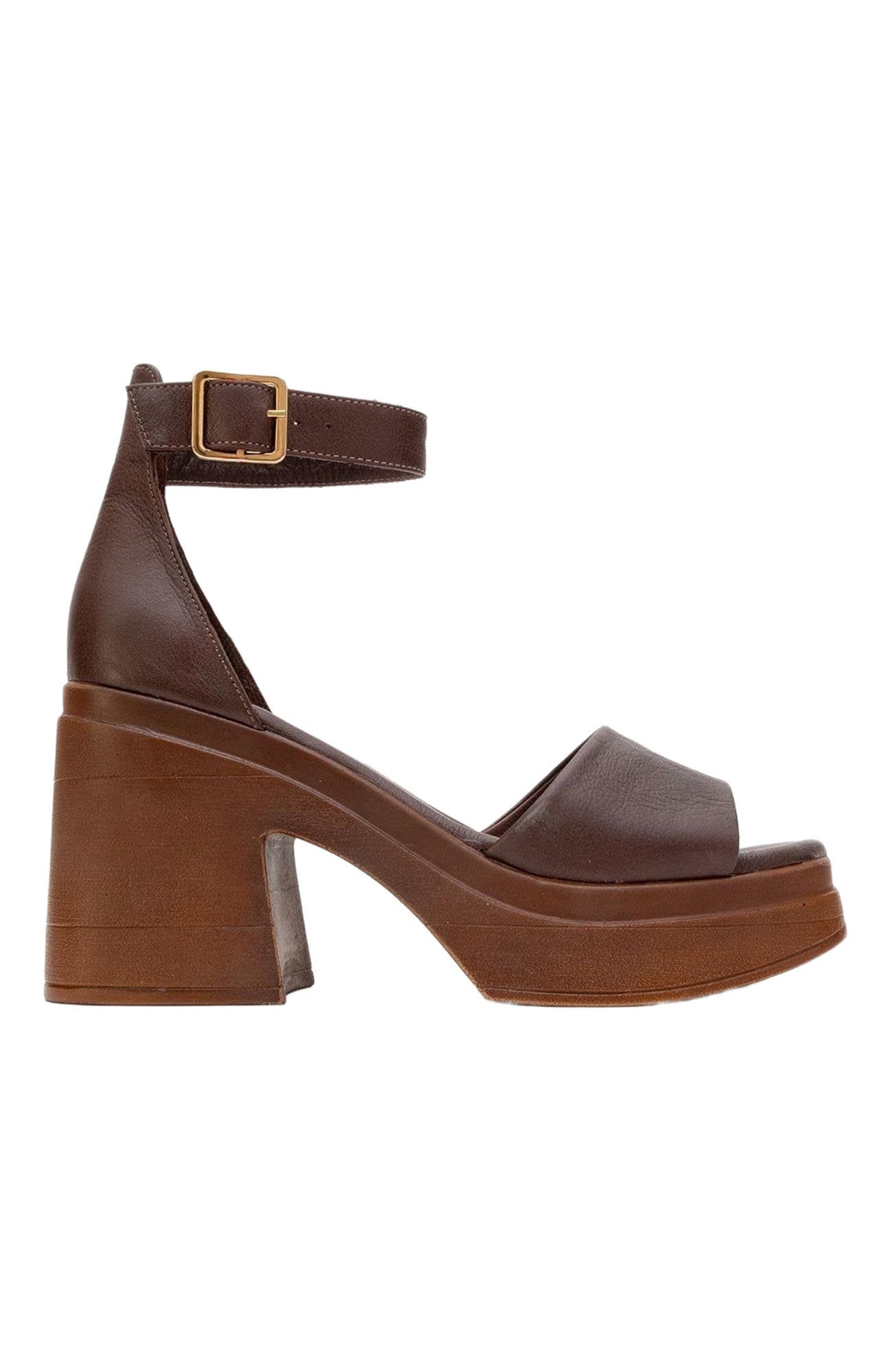 Forever & Always Shoes MARGOT Leather Platform Sandal, Alternate, color, Dark Brown Leather