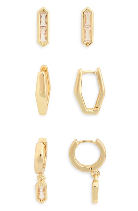 Set of 3 Stud & Hoop Earrings