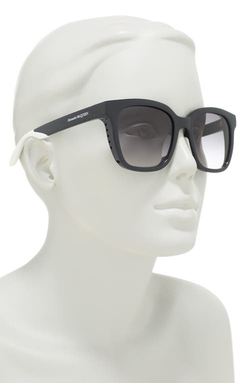 Alexander Mcqueen Mcqueen 55mm Square Sunglasses In Black Black Grey