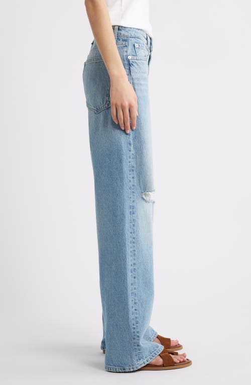 Rag & Bone Logan Distressed Mid Rise Wide Leg Jeans