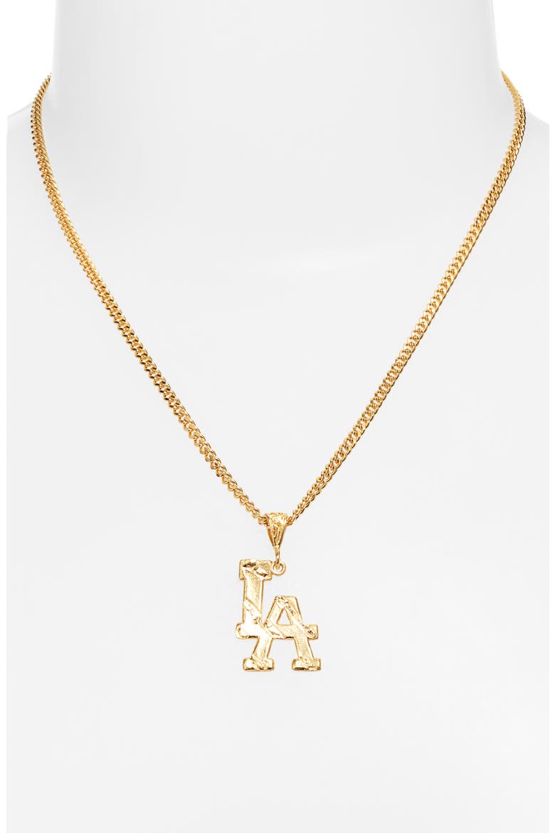 LA Love Pendant Necklace, Alternate, color, GOLD