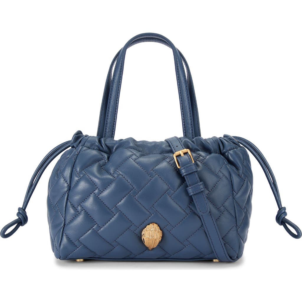 Kurt Geiger London Small Kensington String Quilted Leather Tote In Blue