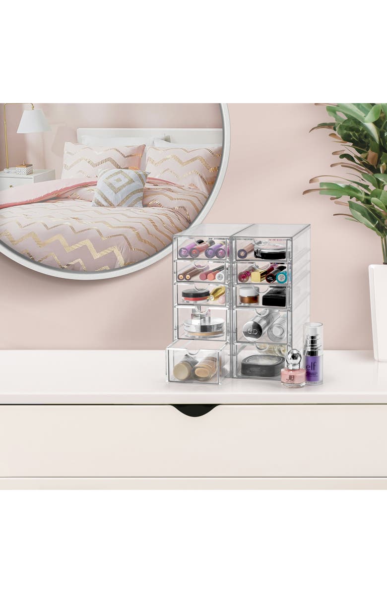 SORBUS Set of 2 Clear Acrylic Organizers, Alternate, color, Clear