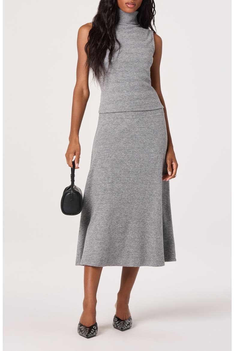 Knit Midi Skirt, Alternate, color, CHARCOAL