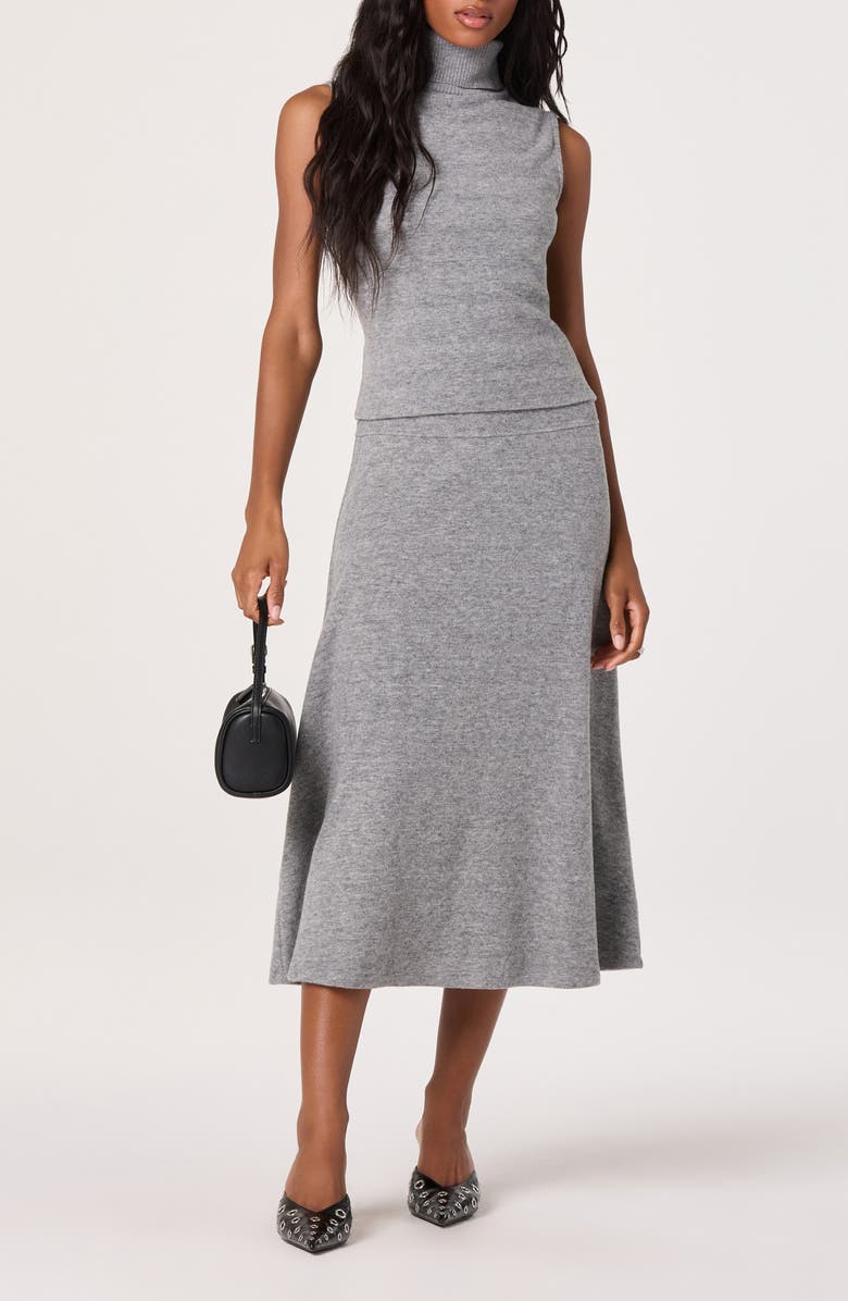 ASTR the Label Knit Midi Skirt, Alternate, color, Charcoal