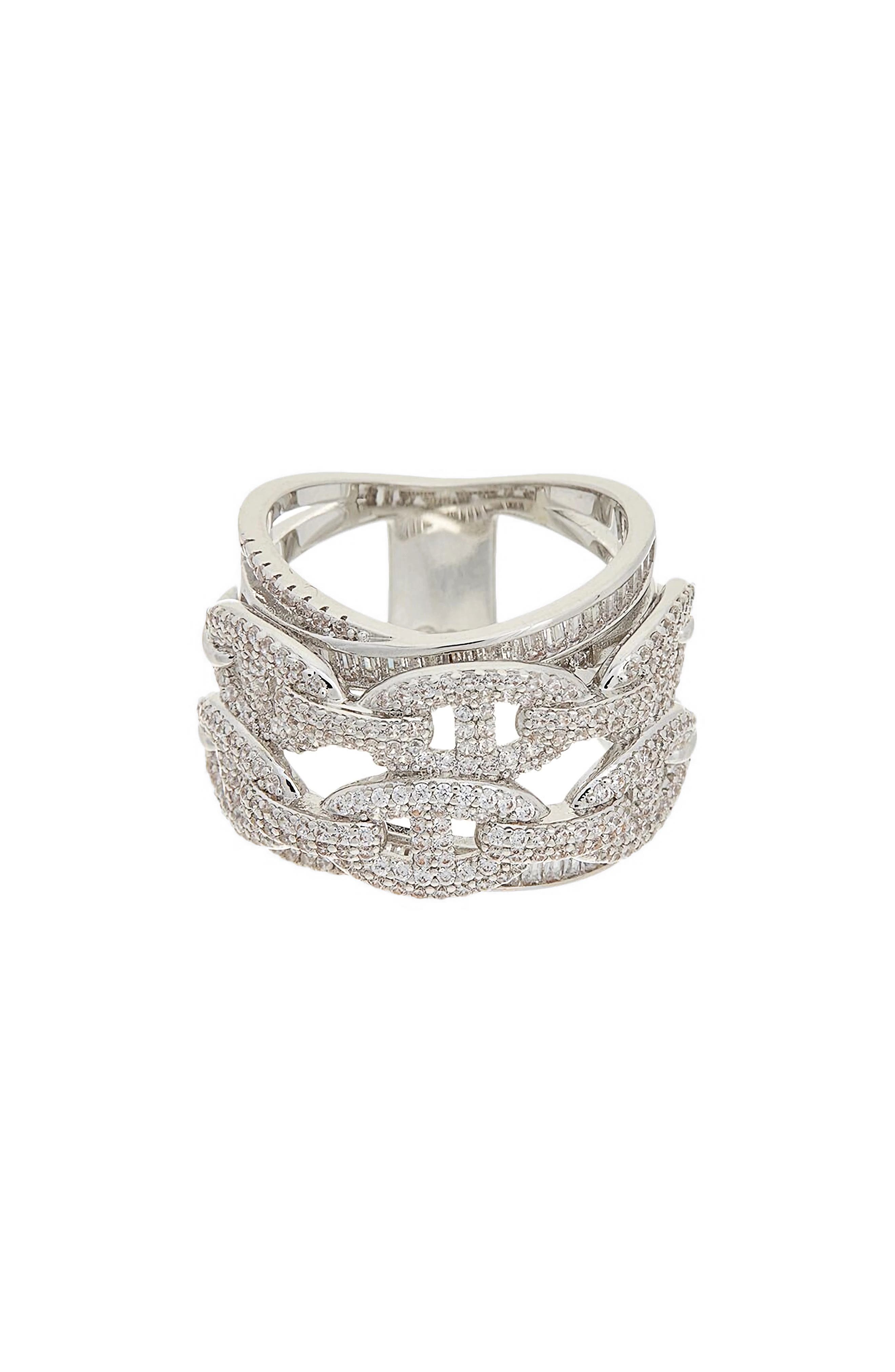 Juvell CZ Layered Link Ring