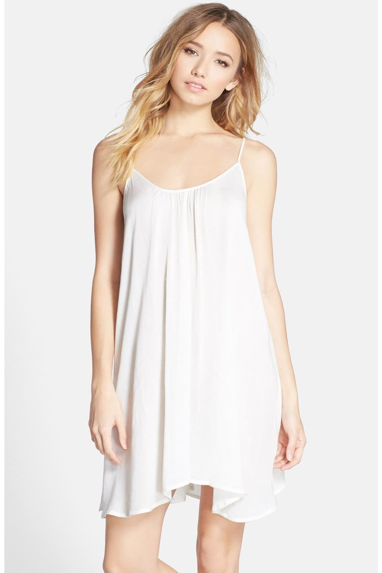 'Sweet Vida' Chiffon Slipdress, Main, color, WHITE