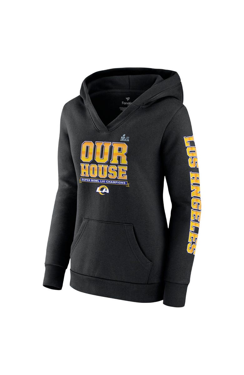 FANATICS Women's Fanatics Branded Black Los Angeles Rams Super Bowl LVI Champions Hometown Audible Pullover Hoodie, Alternate, color, Black