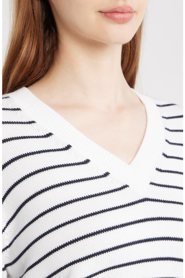 Waverly Crop Stripe Sweater, Alternate, color, IVORY/ NOCTURNE NAVY