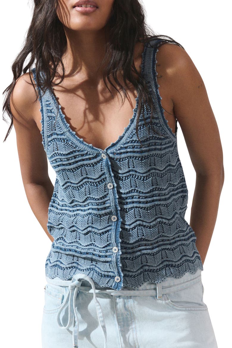 Crochet Sweater Tank, Main, color, BLUE