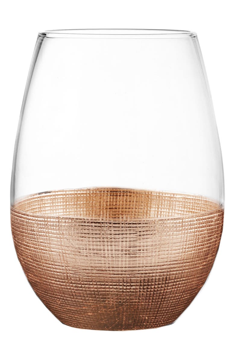 American Atelier Linen Set of 4 Stemless Wine Glasses, Main, color, 
