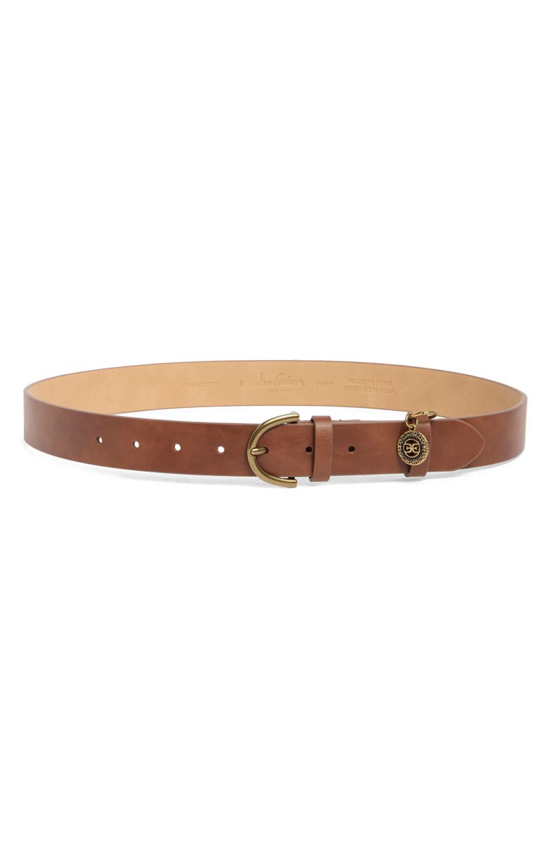 Sam Edelman Croc Embossed Faux Leather Belt, Main, color, Tan