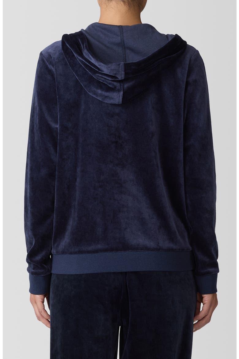 Velour Zip-Up Hoodie, Alternate, color, INK