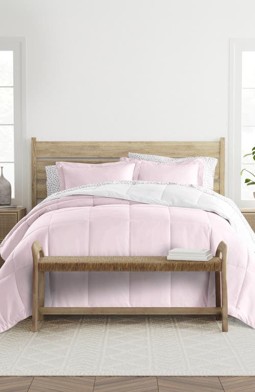 Homespun 7-piece Assorted Reversible Comforter Set In Blush/white