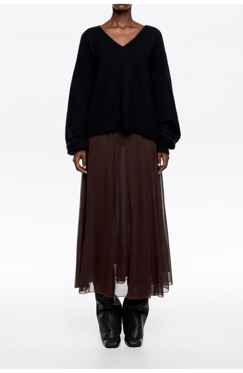 Flared Midi Skirt