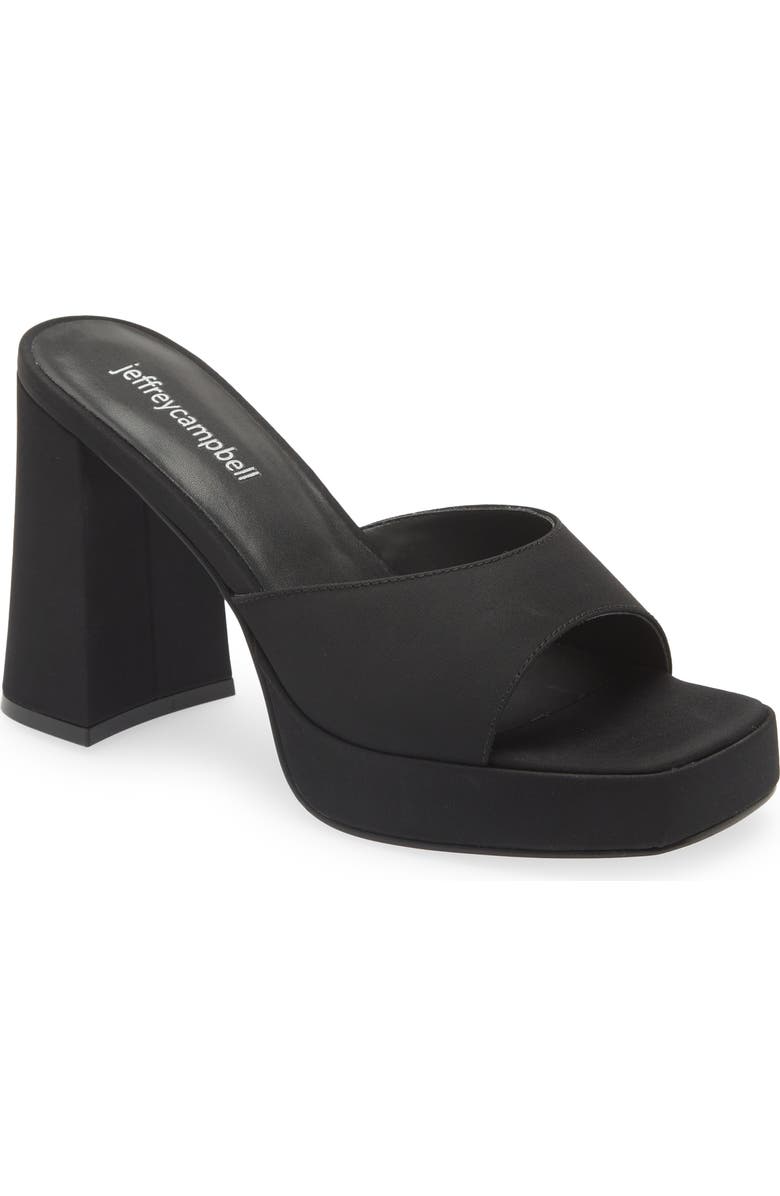 Jeffrey Campbell Ninety Platform Sandal, Main, color, Black Faille