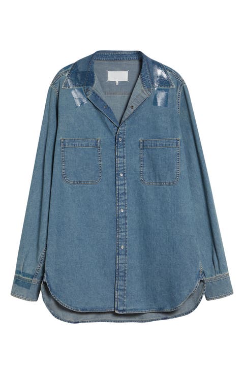 Oversize Taped Denim Shirt