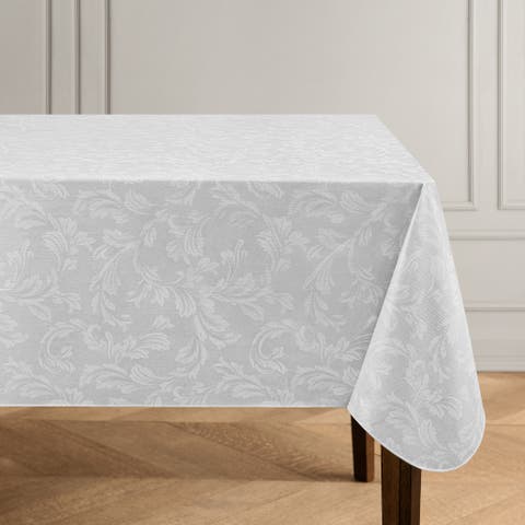 Camile Floral Scroll Damask Pattern Vinyl Indoor/outdoor Tablecloth