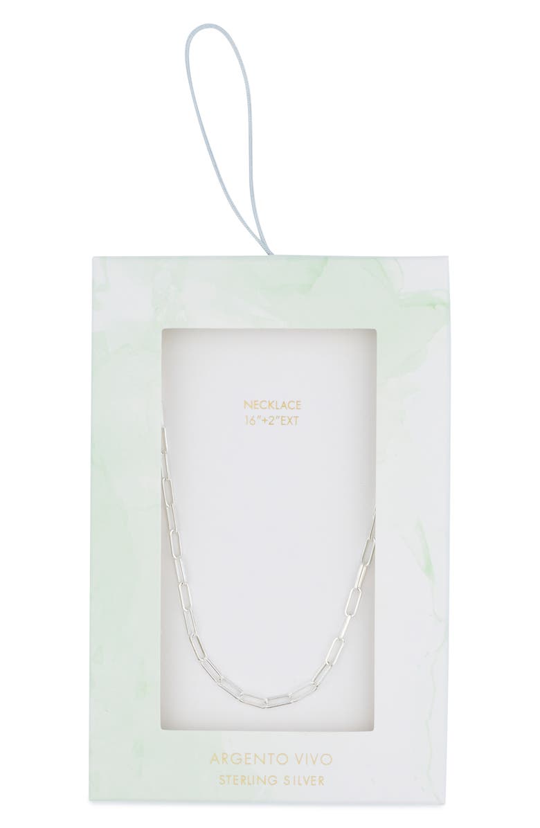Argento Vivo Sterling Silver Paperclip Link Necklace, Main, color, Silver