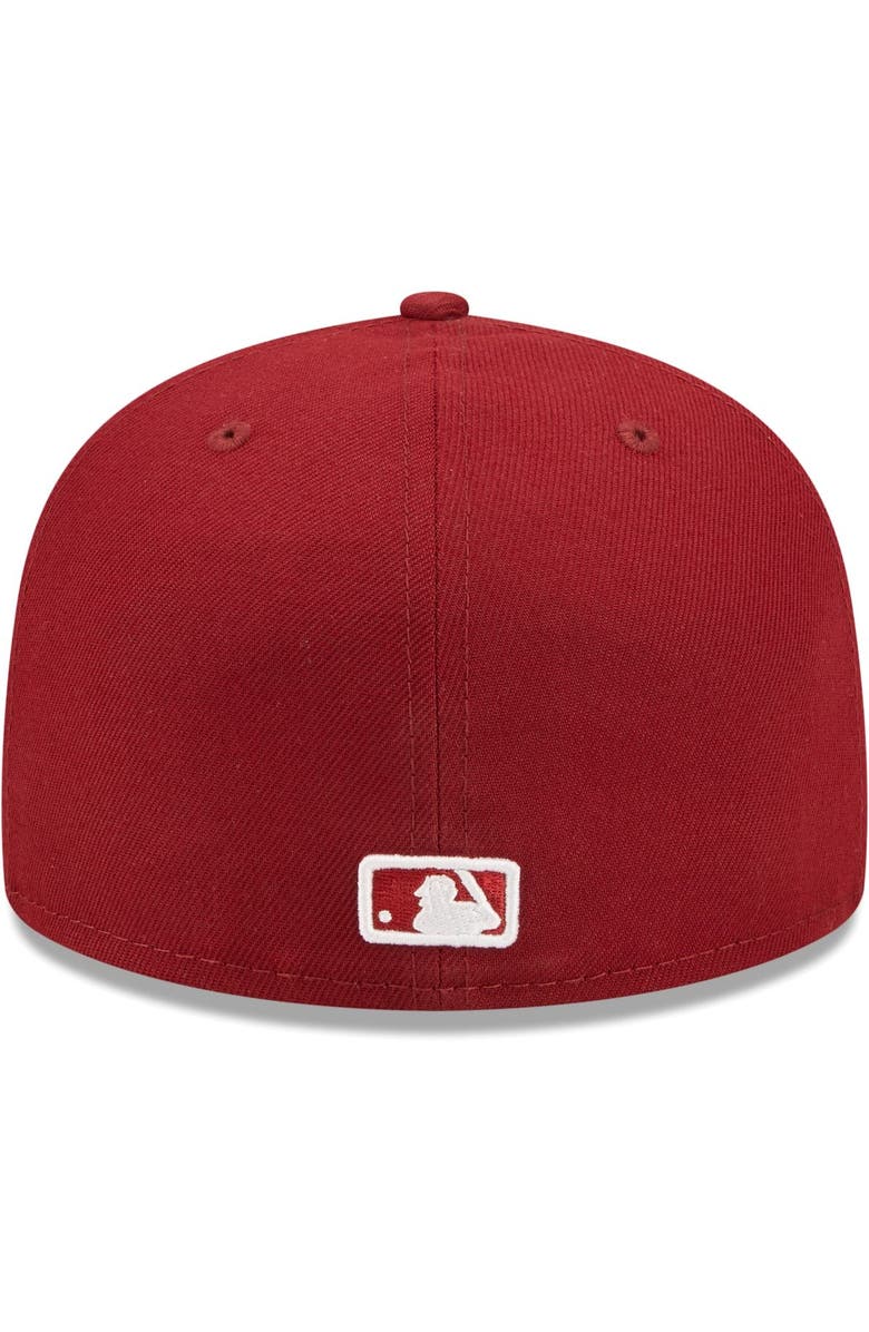 New Era Men's New Era Cardinal Cleveland Guardians White Logo 59FIFTY Fitted Hat, Alternate, color,