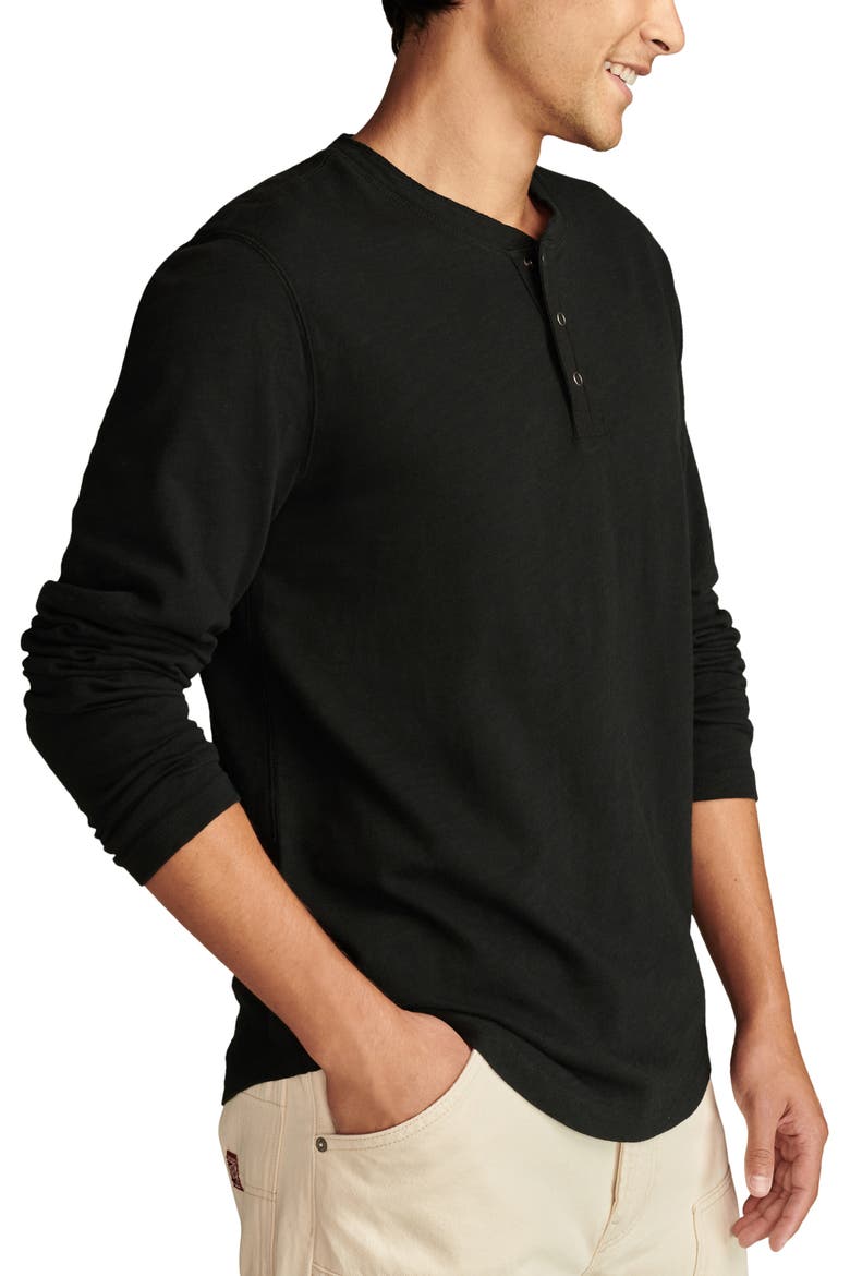 Weekend Long Sleeve Slubbed Henley, Alternate, color, JET BLACK