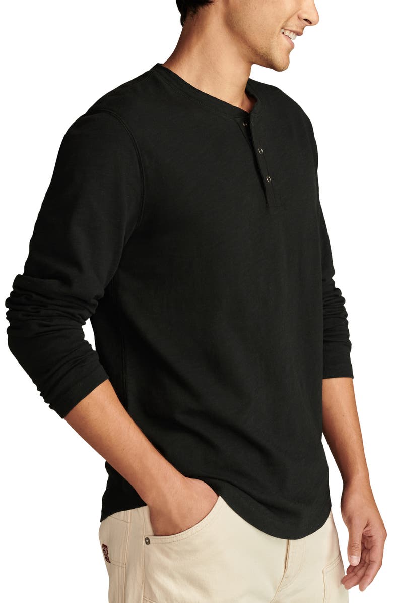 Lucky Brand Weekend Long Sleeve Slubbed Henley, Alternate, color, Jet Black