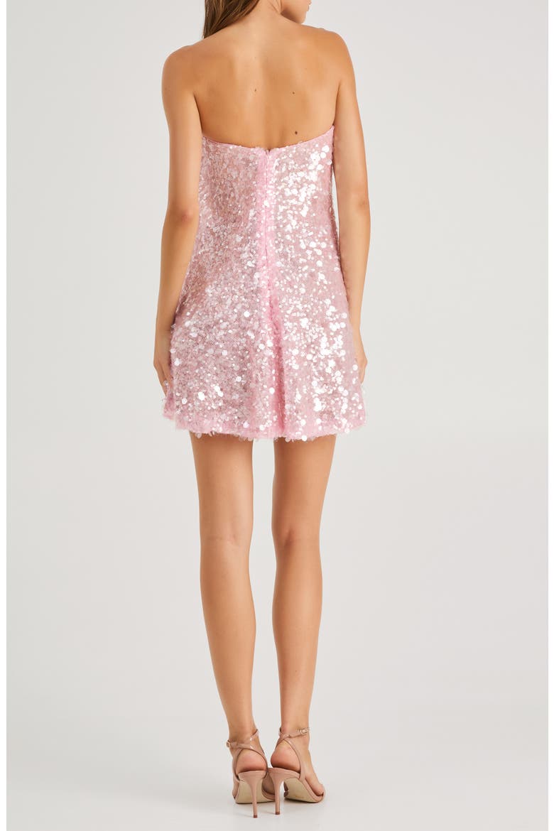 Mimi Sequin Strapless Minidress, Alternate, color, BABY PINK