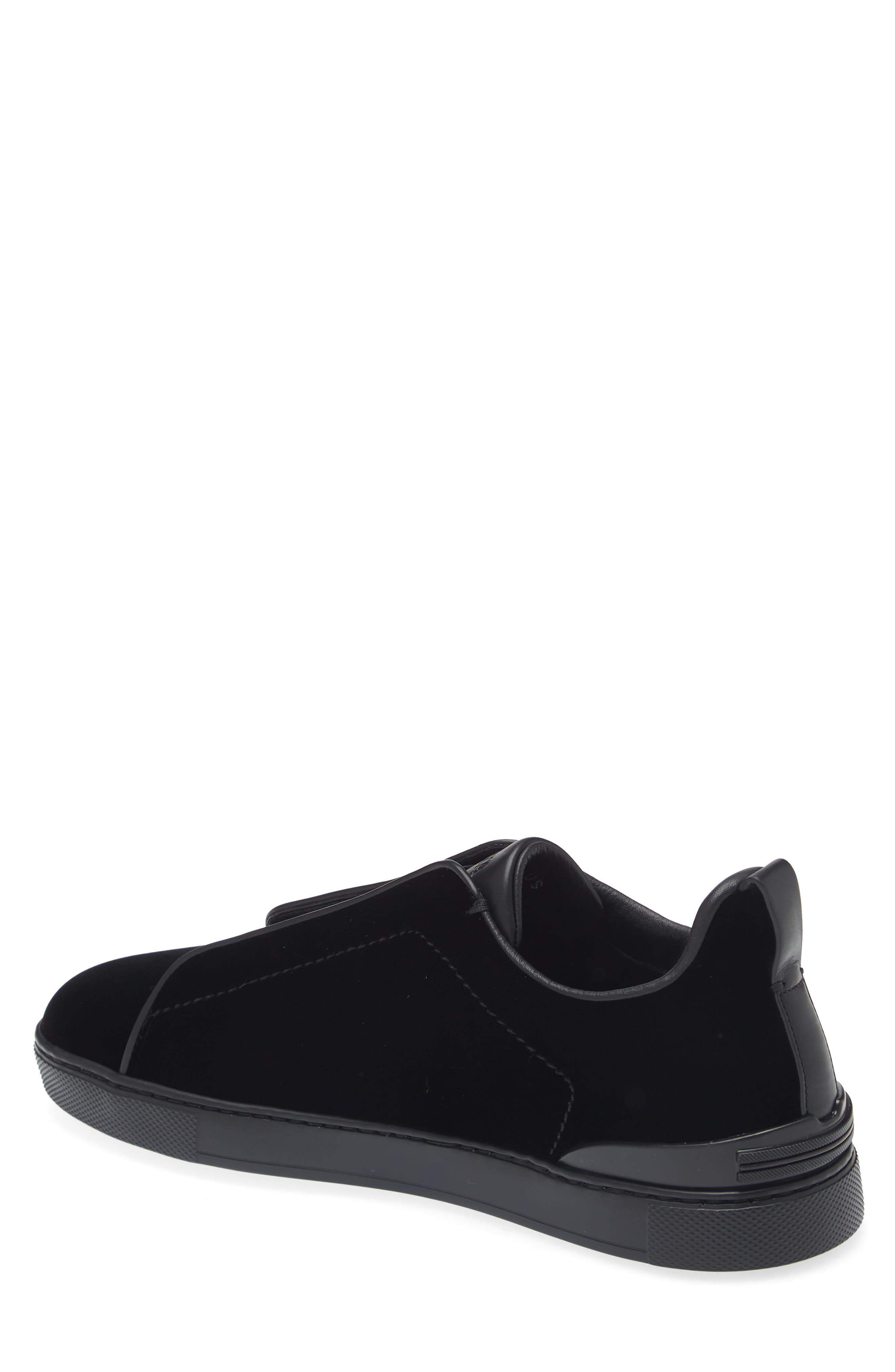 ZEGNA Triple Stitch Velvet Sneaker, Alternate, color, 
