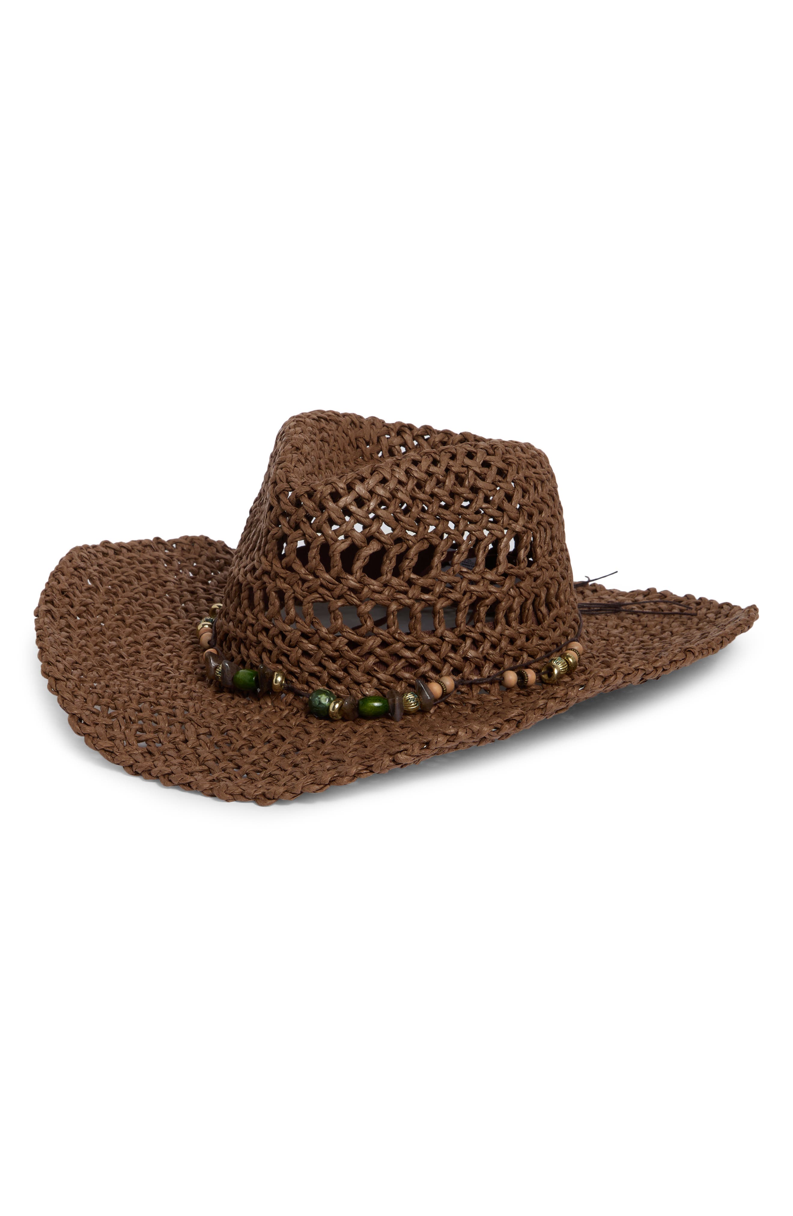 Steve Madden Lei Beaded Western Hat