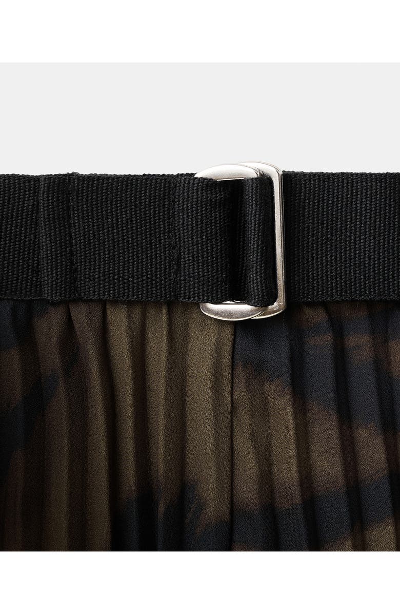 MANGO Pleated Midi Skirt, Alternate, color, Brown