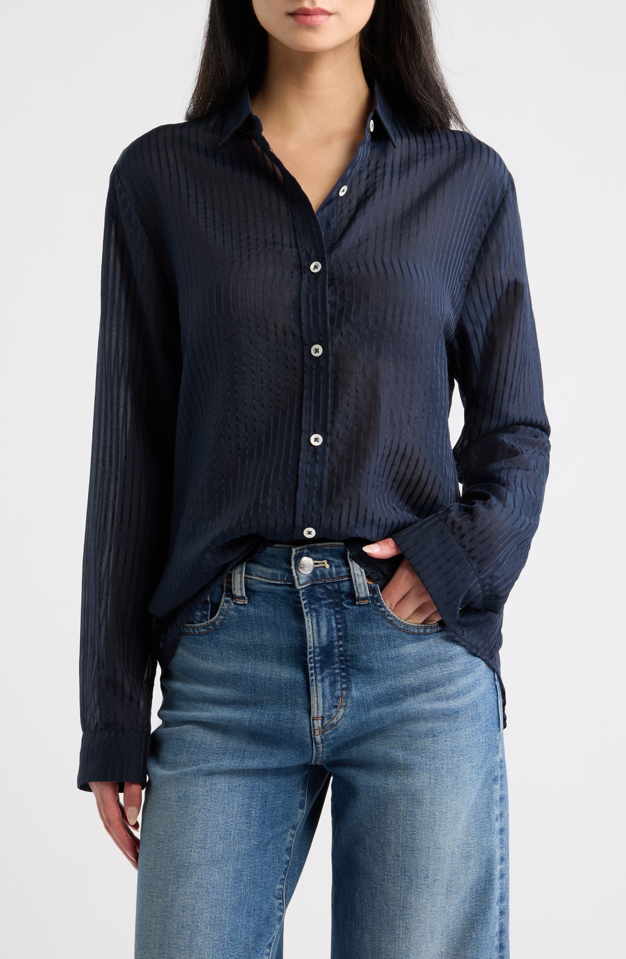 selected NAVY SHEER STRIPE