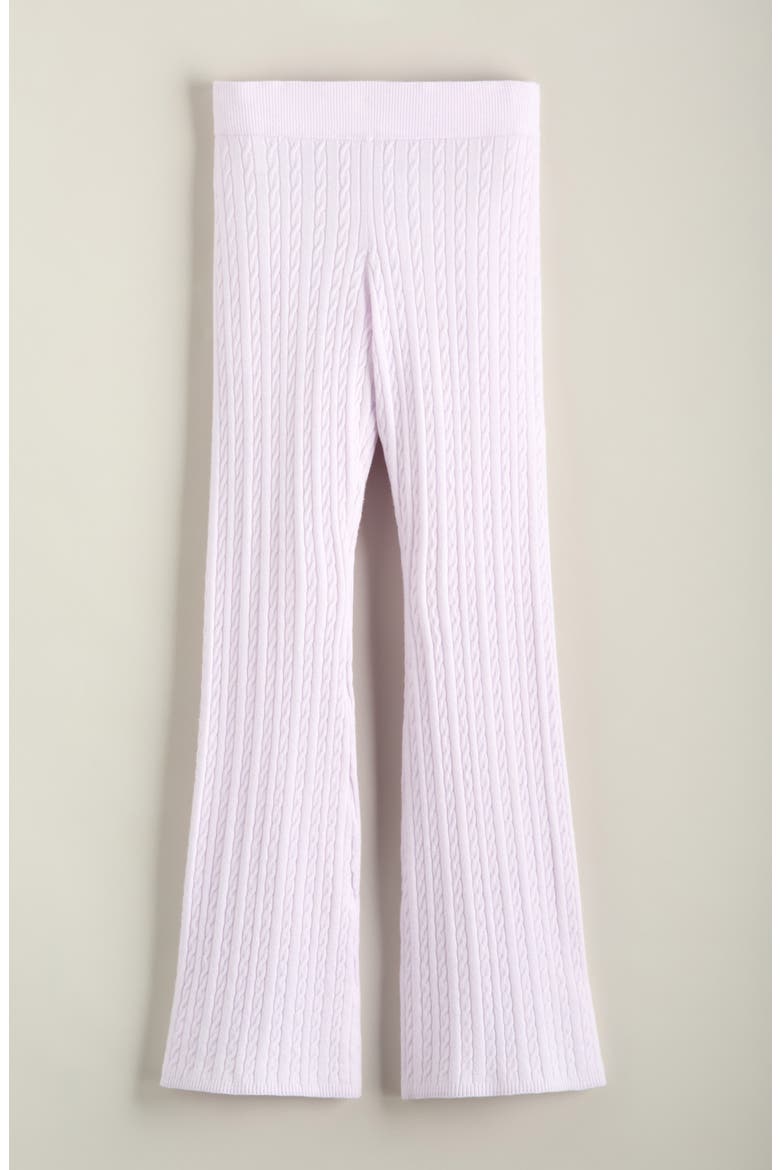 Kids' Cable Knit Flare Leg Pants, Alternate, color, PURPLE FREESIA