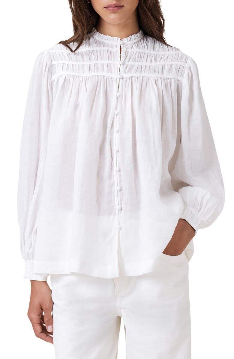 AllSaints Etti Gathered Yoke Button-Up Shirt, Alternate, color, 