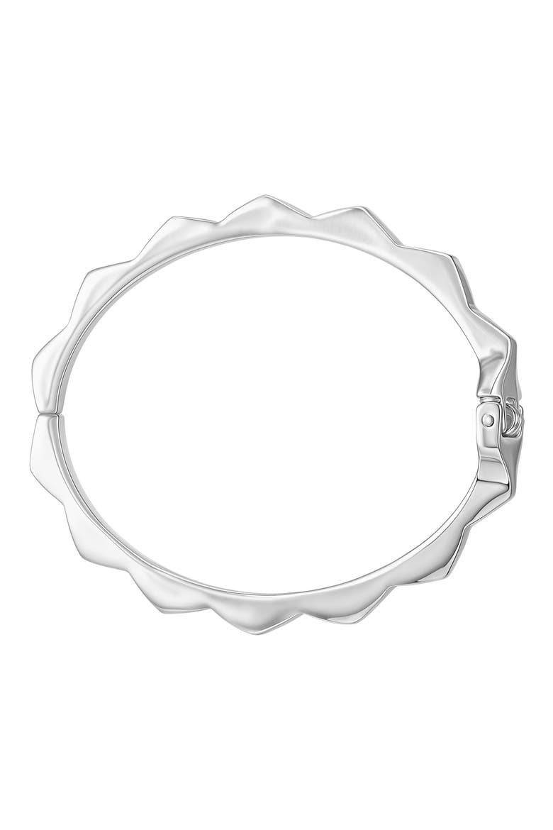 Geometric Hinged Bangle Bracelet, Alternate, color, SILVER