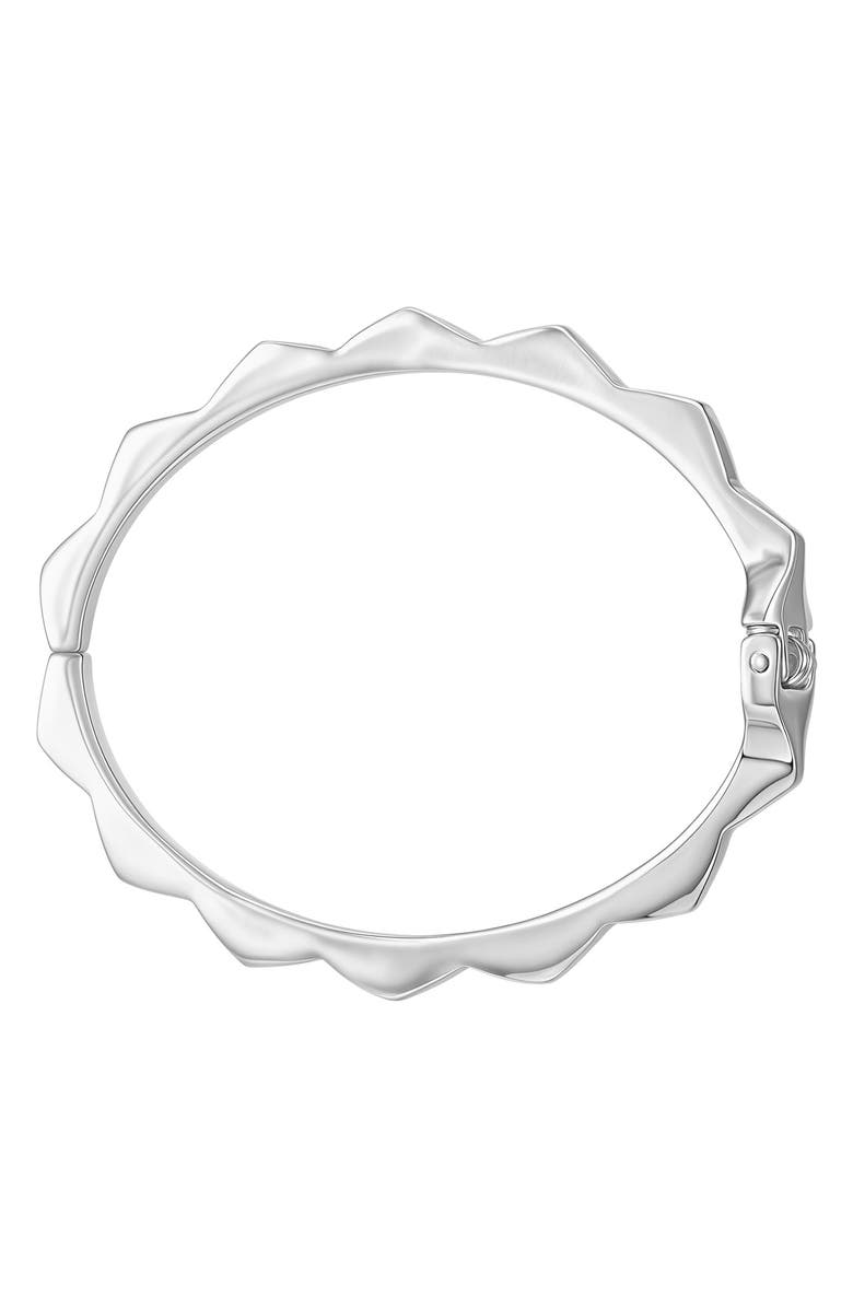 Vince Camuto Geometric Hinged Bangle Bracelet, Alternate, color, Silver