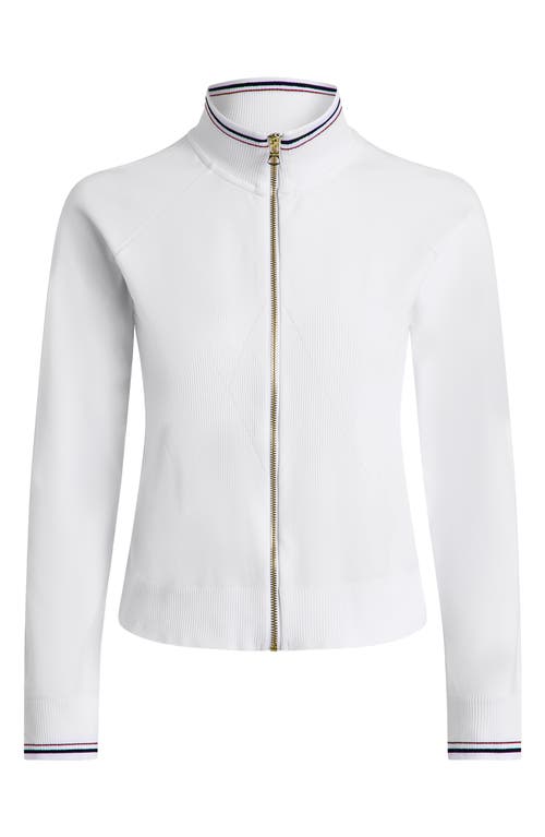 Varley Len Seamless Performance Zip Jacket In White