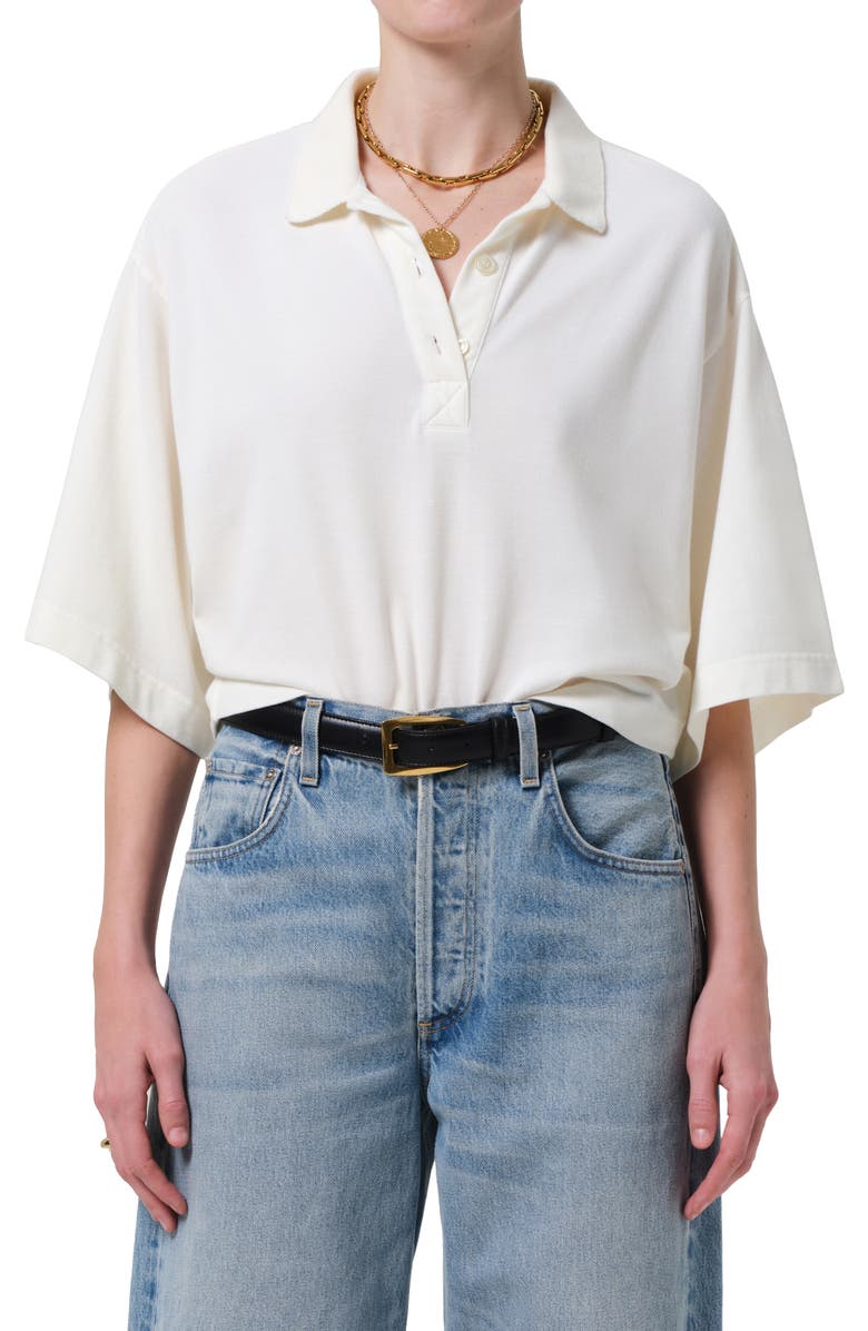 Citizens of Humanity Lowen Oversize Cotton Polo, Main, color, Pashmina