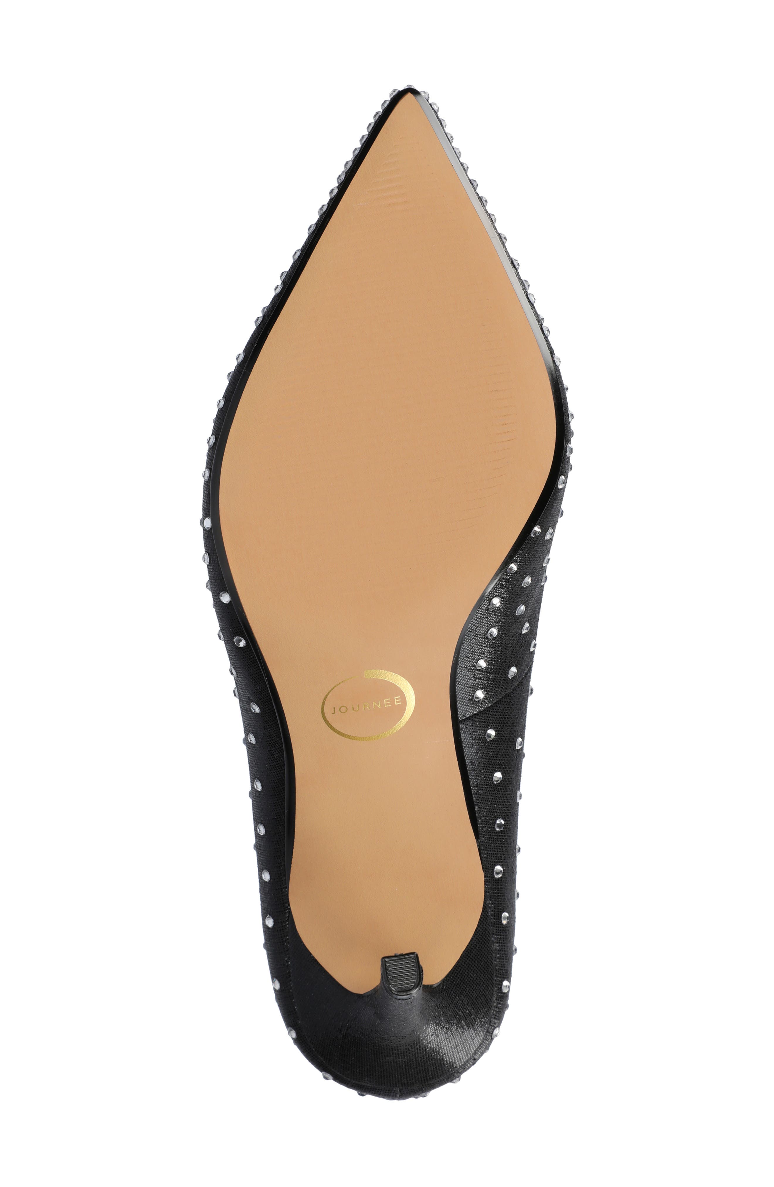 Journee Collection Embellished Pointed Toe Pump, Alternate, color, Black
