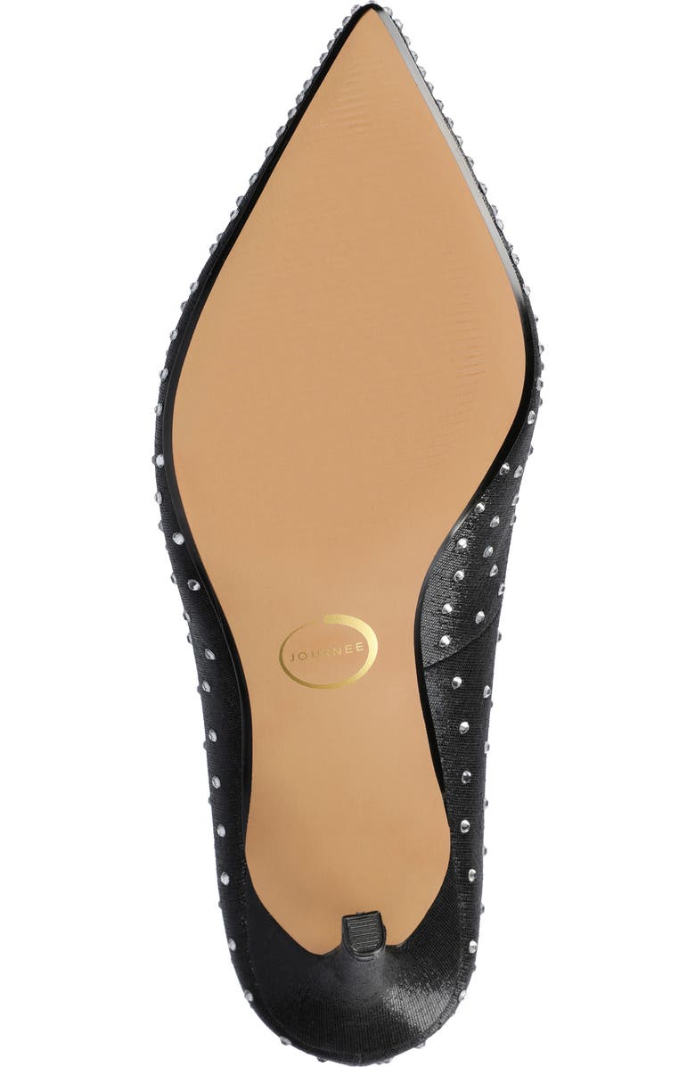 Journee Collection Embellished Pointed Toe Pump, Alternate, color, Black