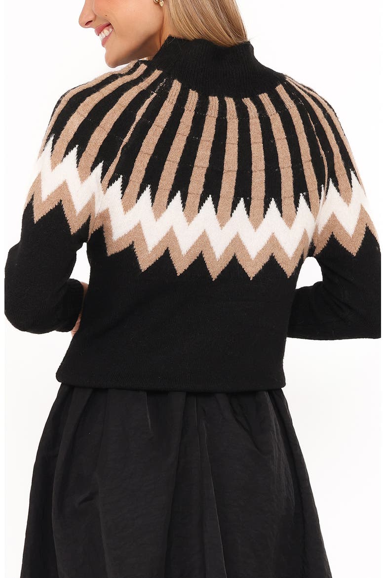 Donner Fair Isle Mock Neck Sweater, Alternate, color, BLACK