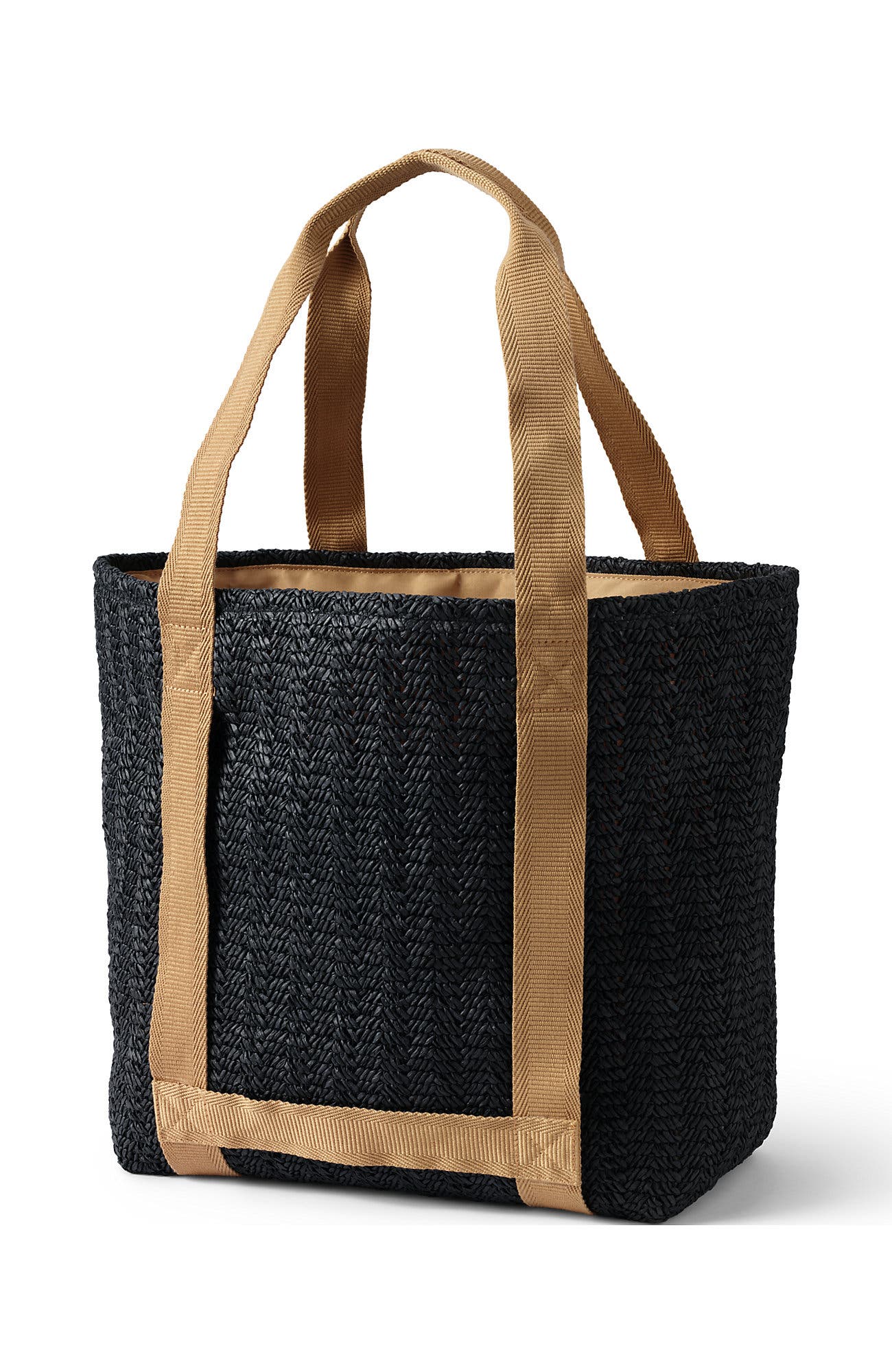 Lands' End Straw Tote Bag, Alternate, color, 