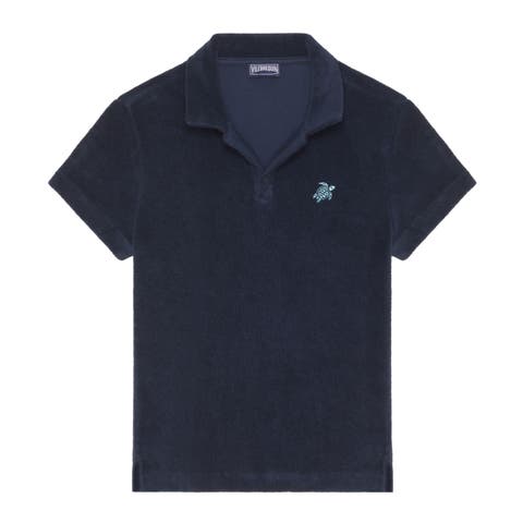 Kids' Embroidered Turtle Terry Polo