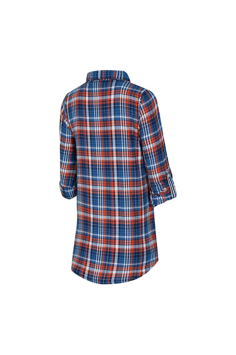 Women's Concepts Sport Navy Chicago Bears Laney Plaid Tri-Blend Full-Button Nightshirt, Alternate, color, Navy