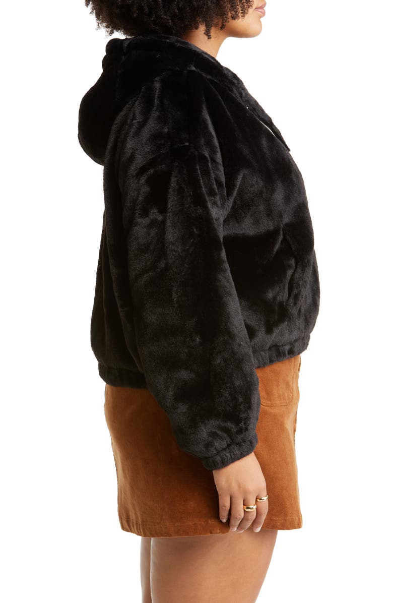BP. Hooded Faux Fur Jacket, Alternate, color,